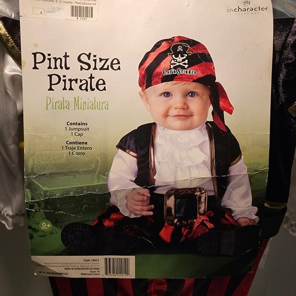 Pint Size Pirate Outfit/Onesie for Infant 6-12 months - Picture 2 of 8
